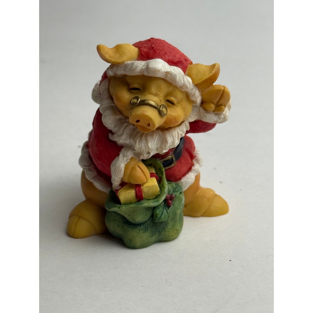 Pigsvile Santa Pig Figurine 1993 PMX1371 Handcrafted Christmas Ornament